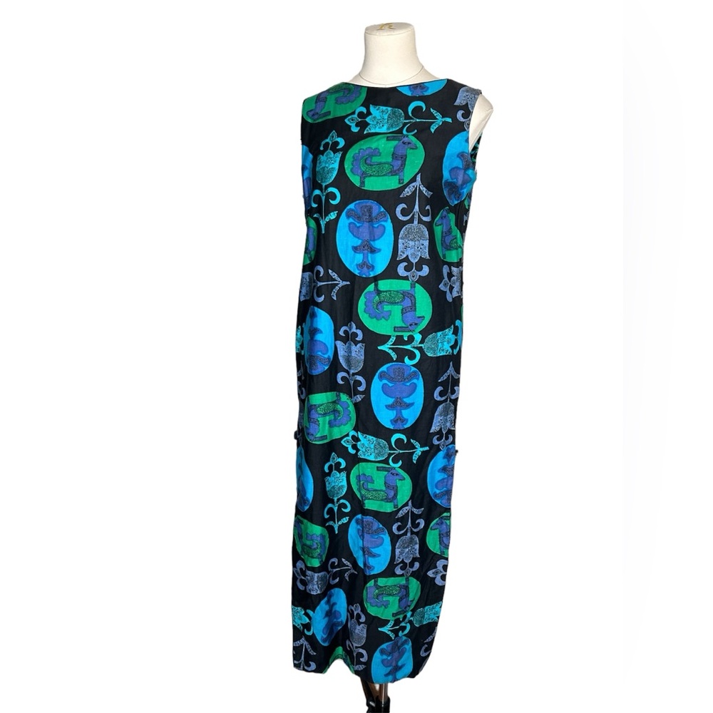 Vintage Malihini Hawaiian print maxi dress